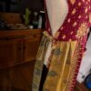 Apron style side tie wrap maxi dress made from repurposed sari “Lotus” XS/S