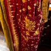 Apron style side tie wrap maxi dress made from repurposed sari “Lotus” XS/S