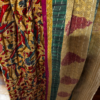 Apron style side tie wrap maxi dress made from repurposed sari “Wren” M/L