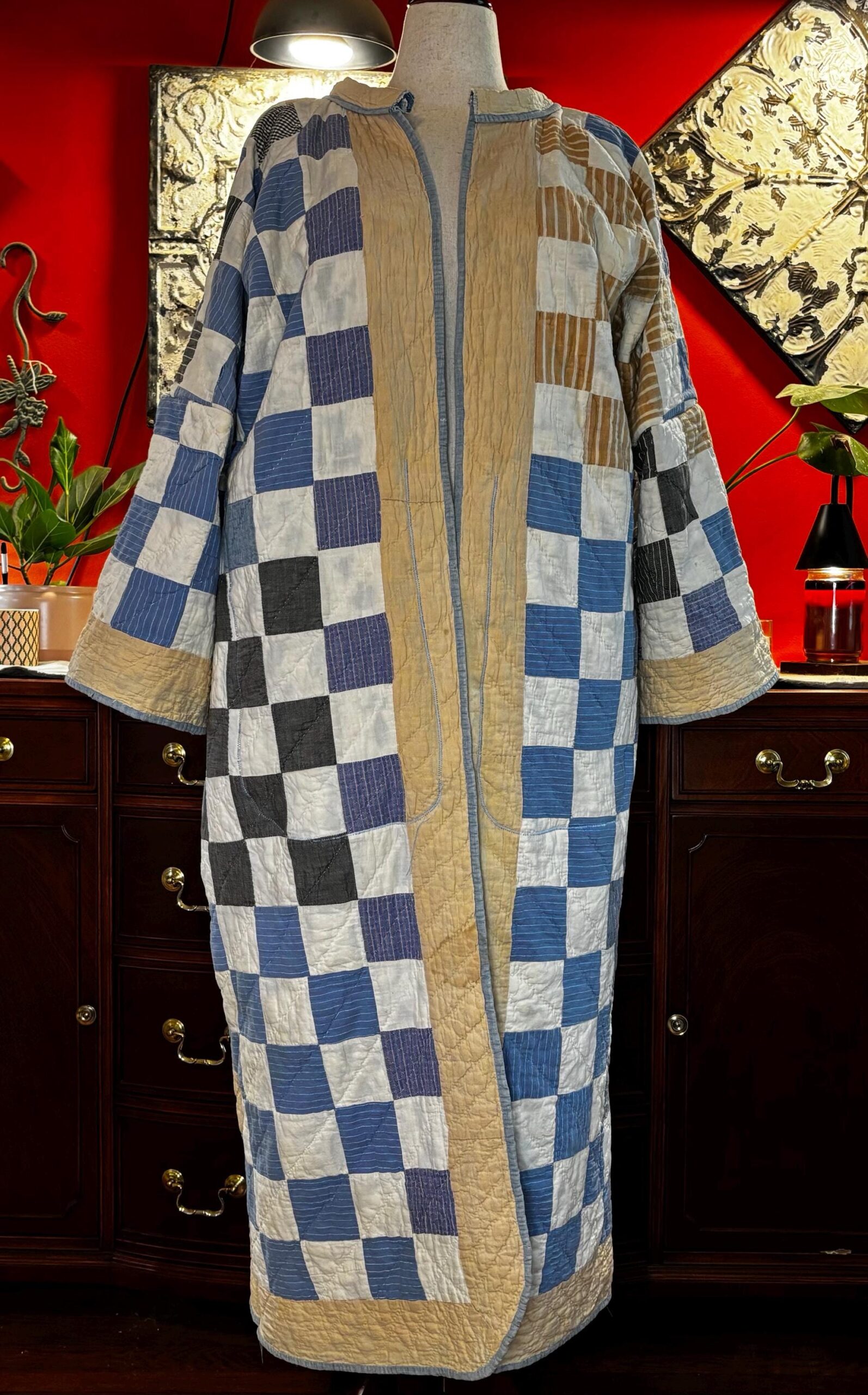 Handmade Quilt Coat | Reversible Patchwork Duster | Antique 1930s Quilt | Boho Maximalist | M-XL Constance