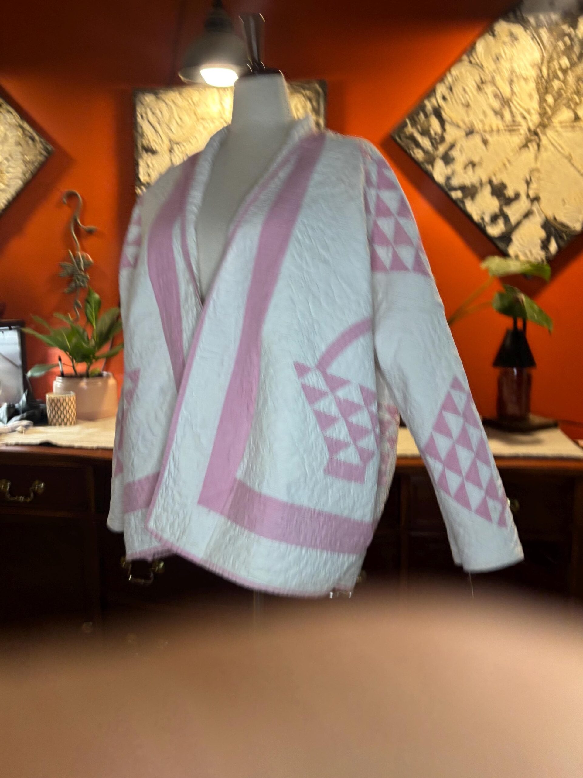 Maude | Antique 1930s Basket Quilt Coat | Shawl Collar | Handmade | S-XL