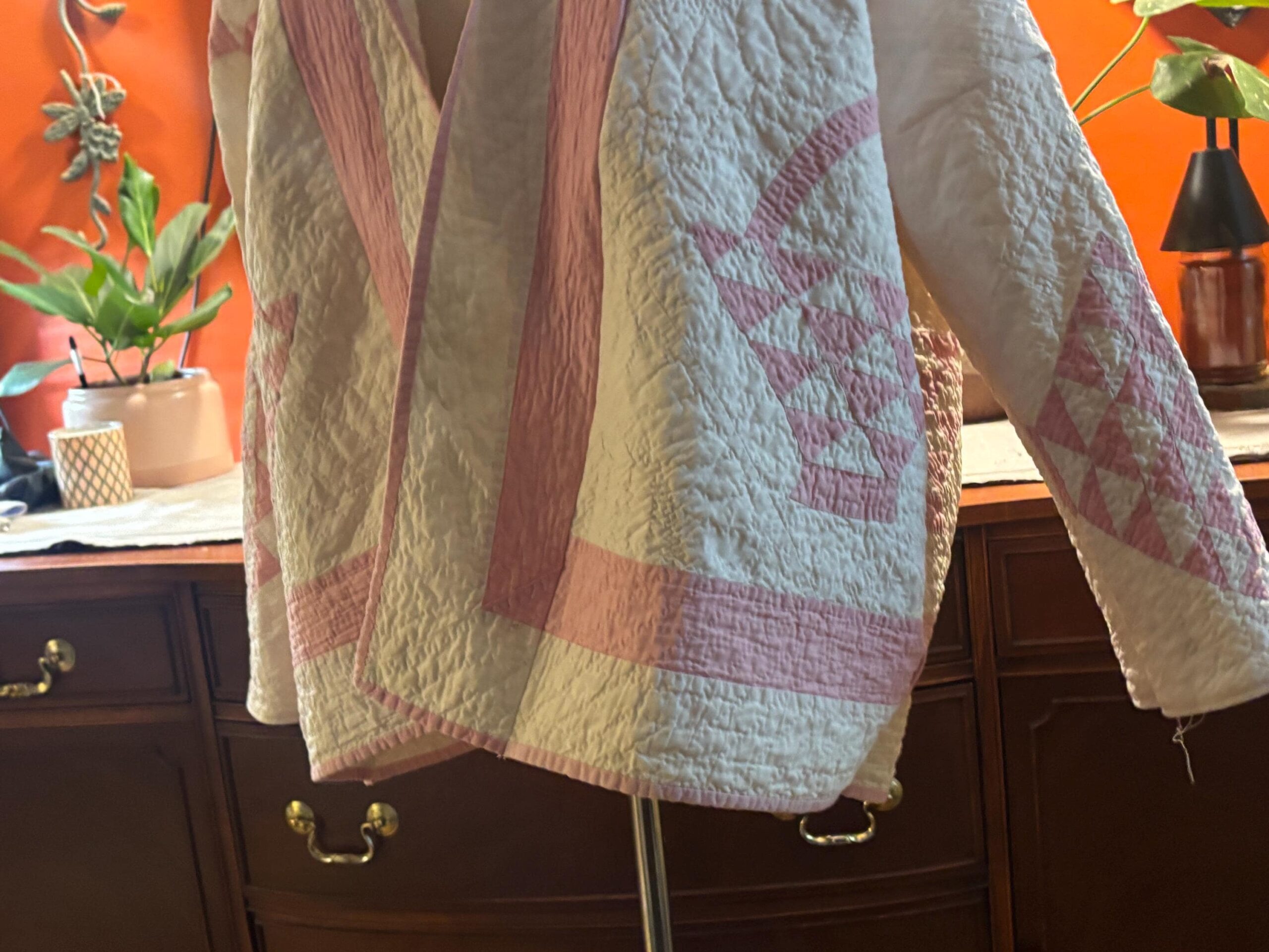 Maude | Antique 1930s Basket Quilt Coat | Shawl Collar | Handmade | S-XL