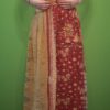 Apron style side tie wrap maxi dress made from repurposed sari “Lotus” XS/S
