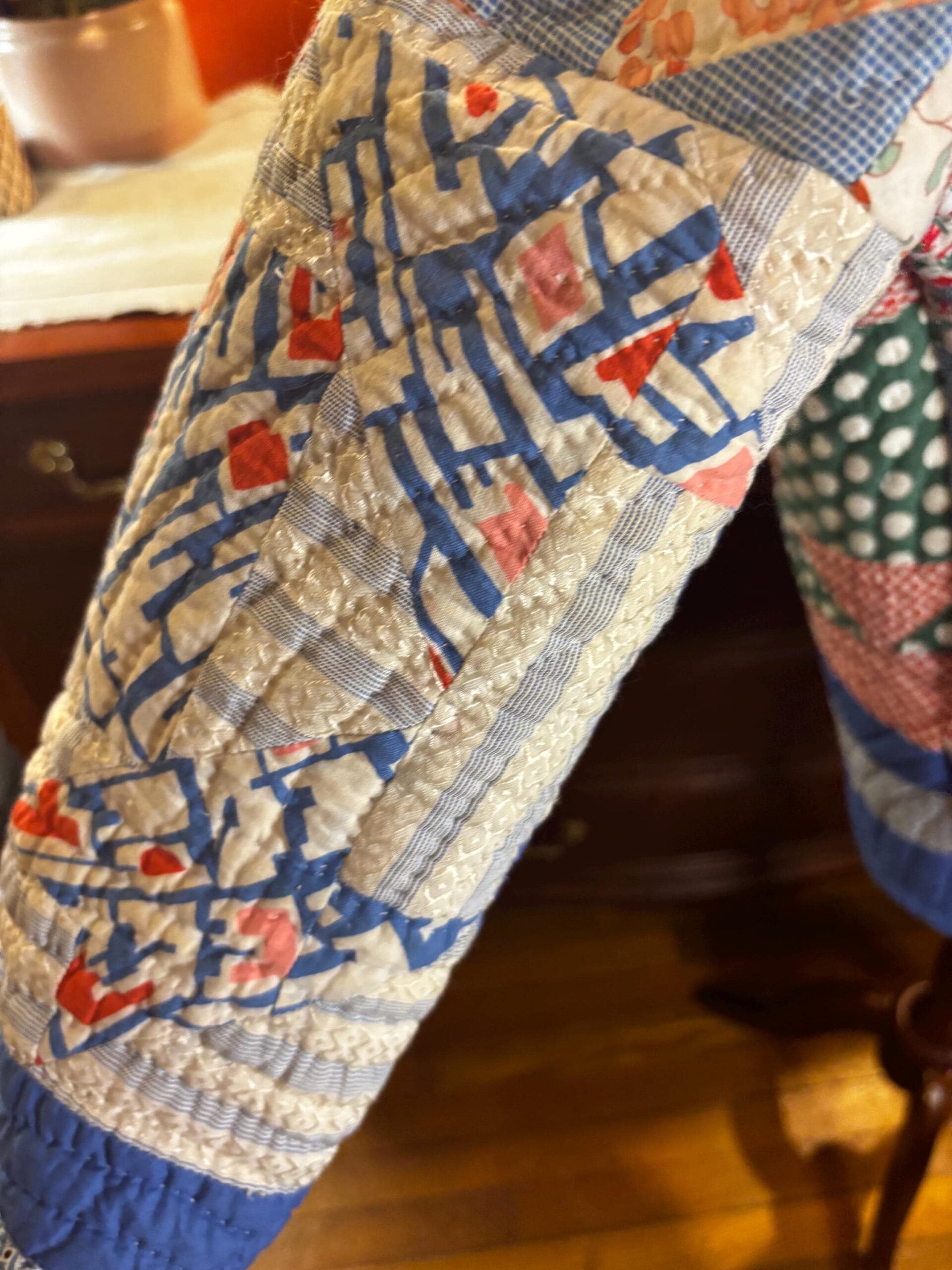 Maxine Quilt Coat | 1930-40s Cobalt Blue Star Quilt | One of a Kind