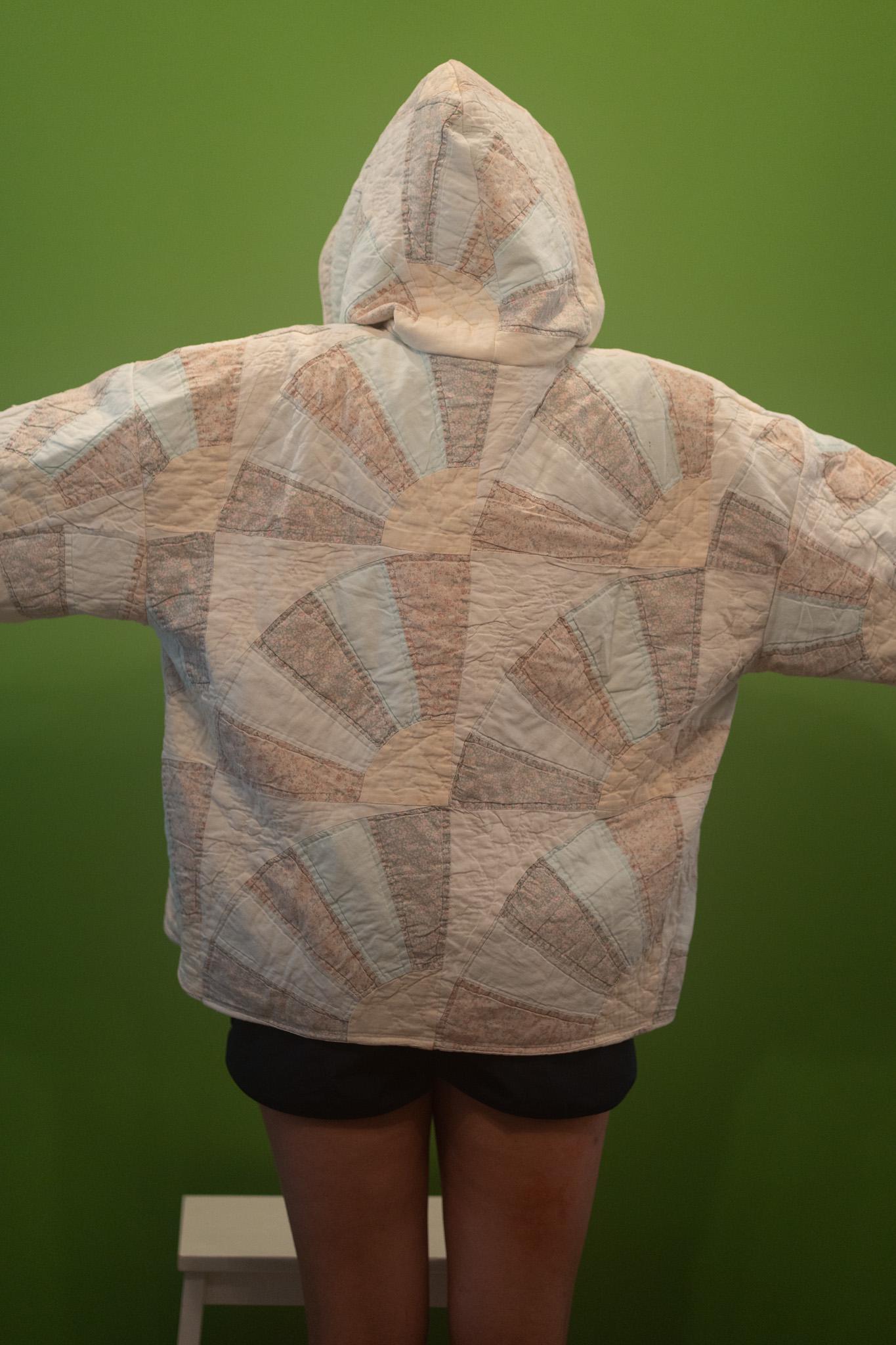 Antique Quilt Coat Handmade Vintage Patchwork Jacket One of a Kind Hoodie “Pearl”