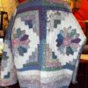 Handmade Quilt Coat | 1940s-50s Log Cabin Star Quilt, Hand-Quilted, Medium-XL