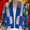Vivienne Quilt Coat | 1930s-40s Feedsack Cobalt Blue Star Print Medium-XL