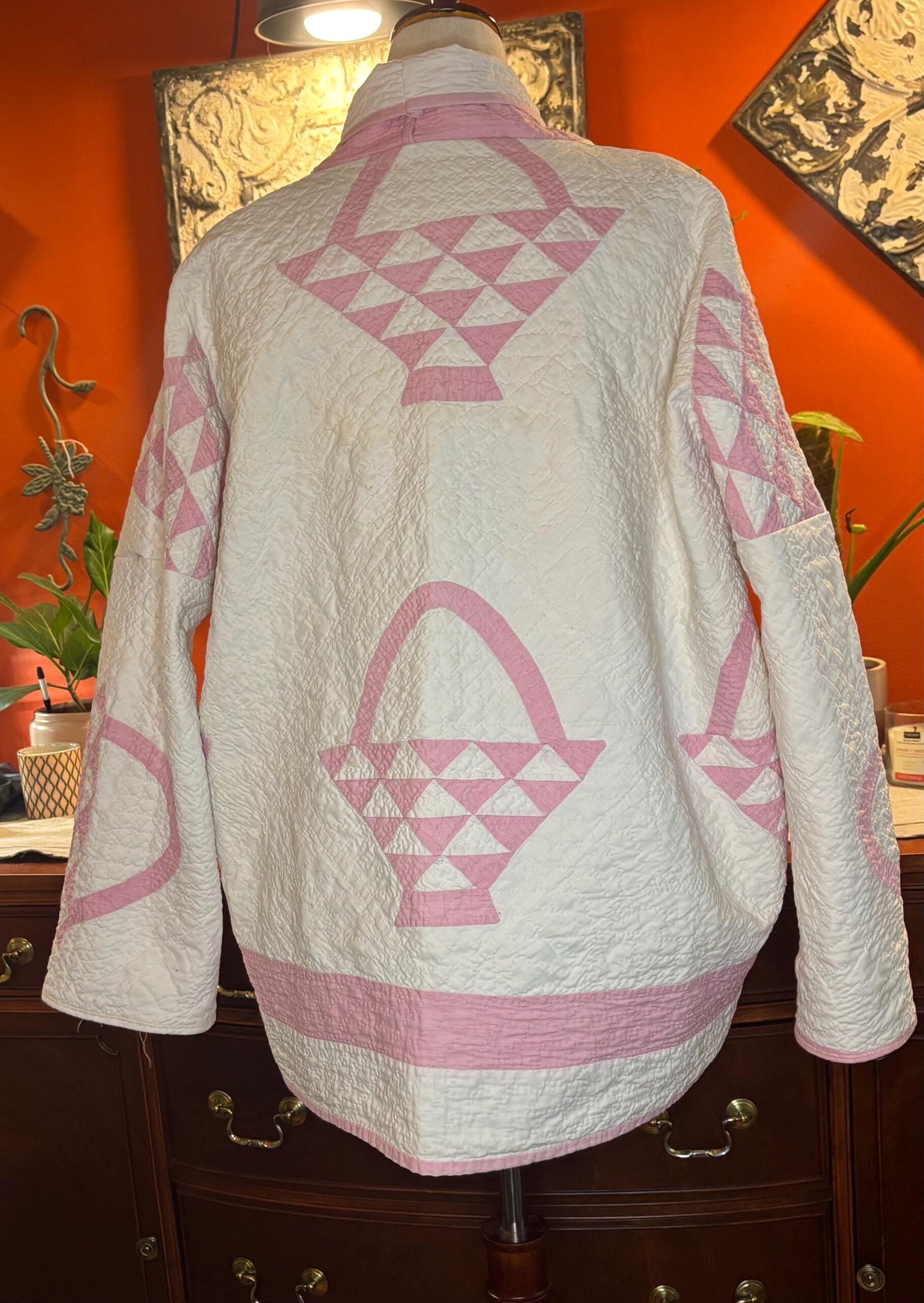 Maude | Antique 1930s Basket Quilt Coat | Shawl Collar | Handmade | S-XL