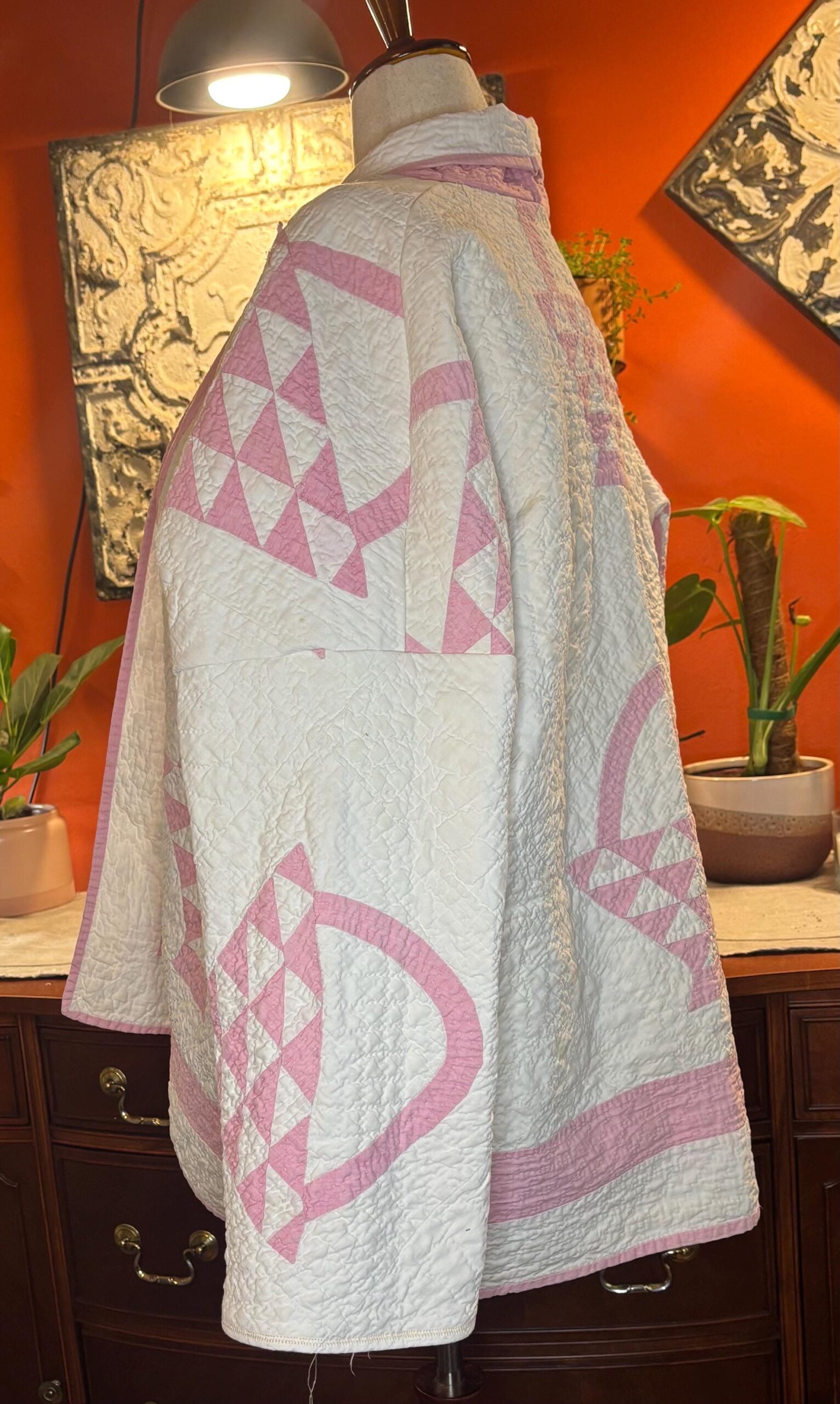 Maude | Antique 1930s Basket Quilt Coat | Shawl Collar | Handmade | S-XL