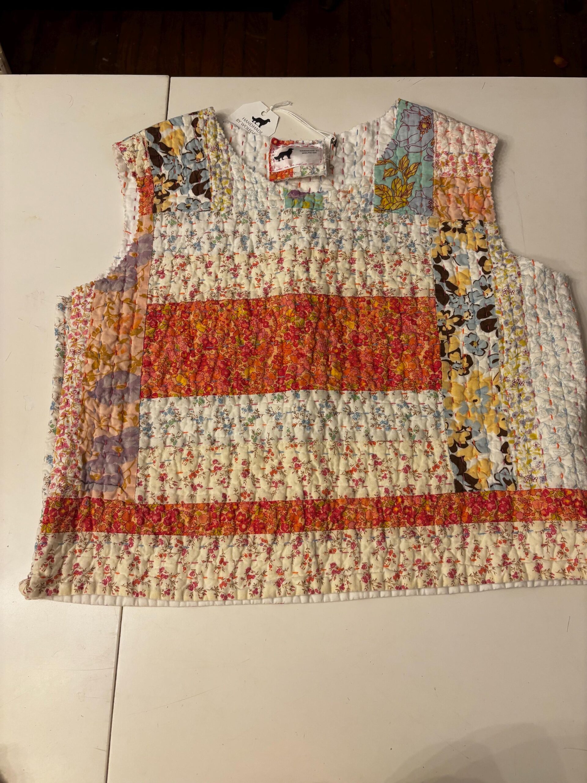 Poppy Quilted Set | Cropped Top, Gathered Skirt | 1970s Vintage Kantha Lined Medium
