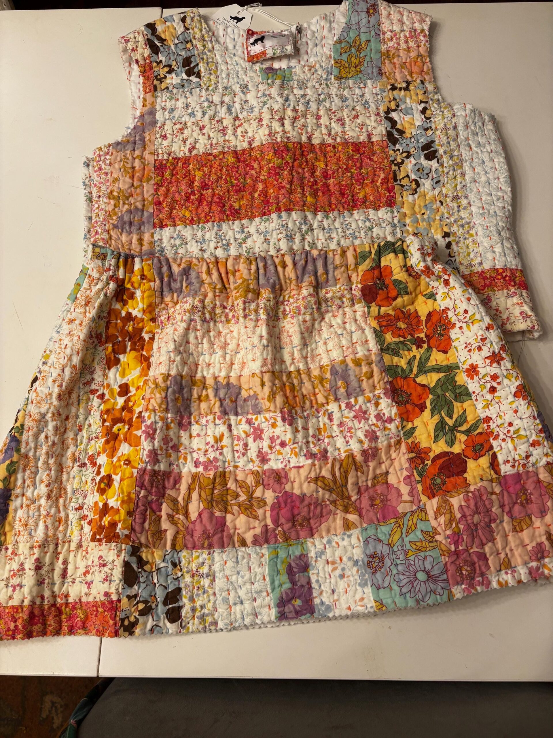 Poppy Quilted Set | Cropped Top, Gathered Skirt | 1970s Vintage Kantha Lined Medium