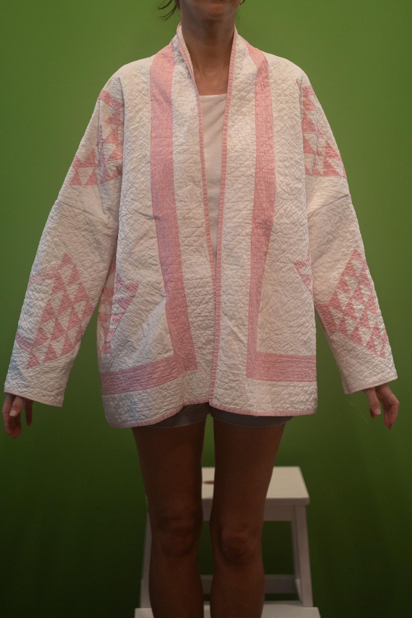 Maude | Antique 1930s Basket Quilt Coat | Shawl Collar | Handmade | S-XL