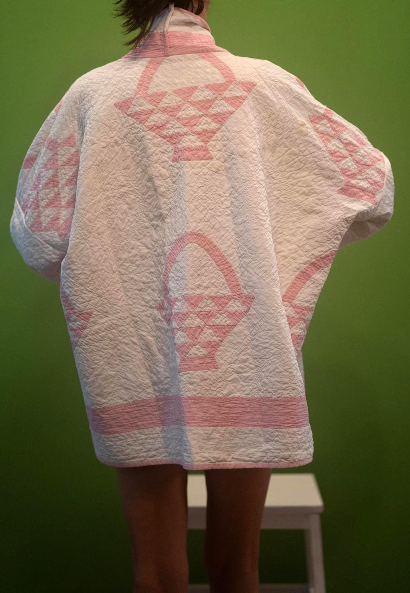 Maude | Antique 1930s Basket Quilt Coat | Shawl Collar | Handmade | S-XL