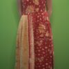 Apron style side tie wrap maxi dress made from repurposed sari “Lotus” XS/S