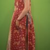 Apron style side tie wrap maxi dress made from repurposed sari “Lotus” XS/S