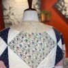 Handmade Quilt Coat | Vintage Crochet Collar, Navy Floral Plaid | One of a Kind
